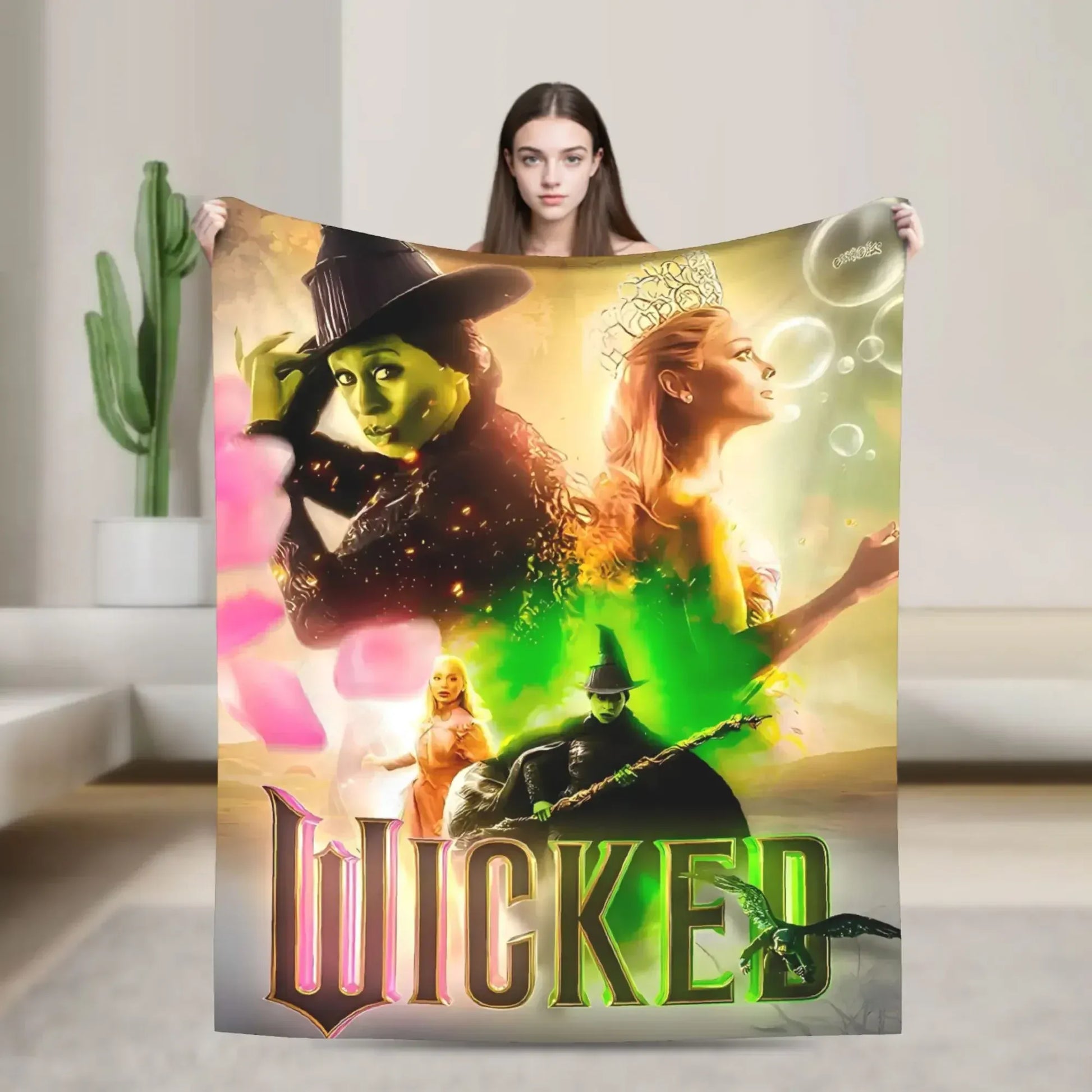 Wicked  Musical Movie Glinda Poster Warm Plush Throw Blanket Graphic Bedspread for Living Room Sofa Bed Cover Wicked  Musical Movie Glinda Poster Warm Plush Throw Blanket Graphic Bedspread for Living Room Sofa Bed Cover
