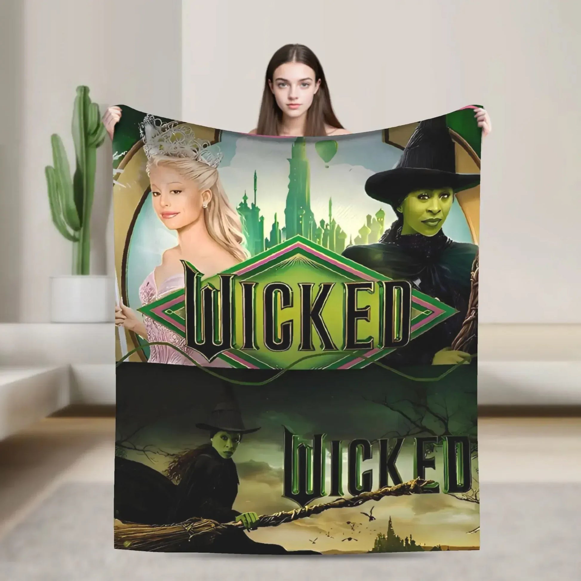 Wicked  Musical Movie Glinda Poster Warm Plush Throw Blanket Graphic Bedspread for Living Room Sofa Bed Cover Wicked  Musical Movie Glinda Poster Warm Plush Throw Blanket Graphic Bedspread for Living Room Sofa Bed Cover