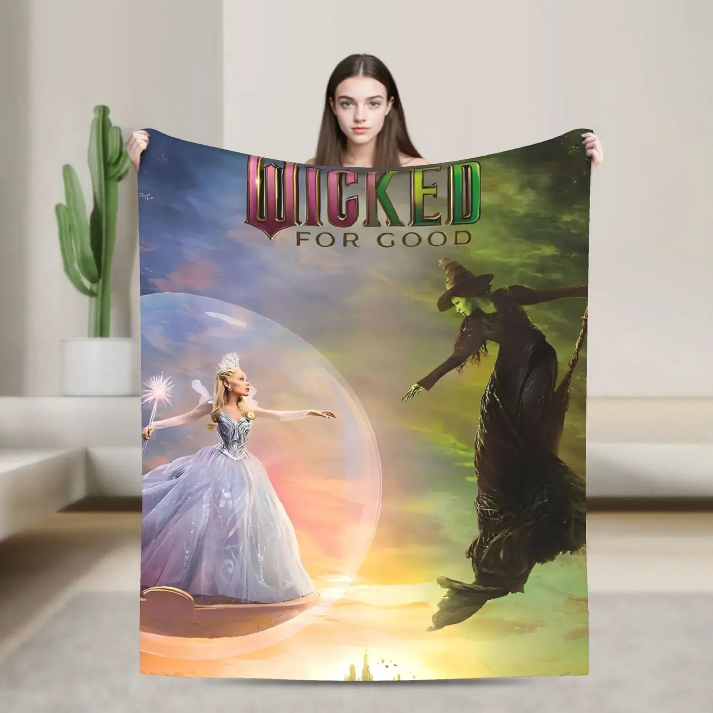 Wicked  Musical Movie Glinda Poster Warm Plush Throw Blanket Graphic Bedspread for Living Room Sofa Bed Cover Wicked  Musical Movie Glinda Poster Warm Plush Throw Blanket Graphic Bedspread for Living Room Sofa Bed Cover