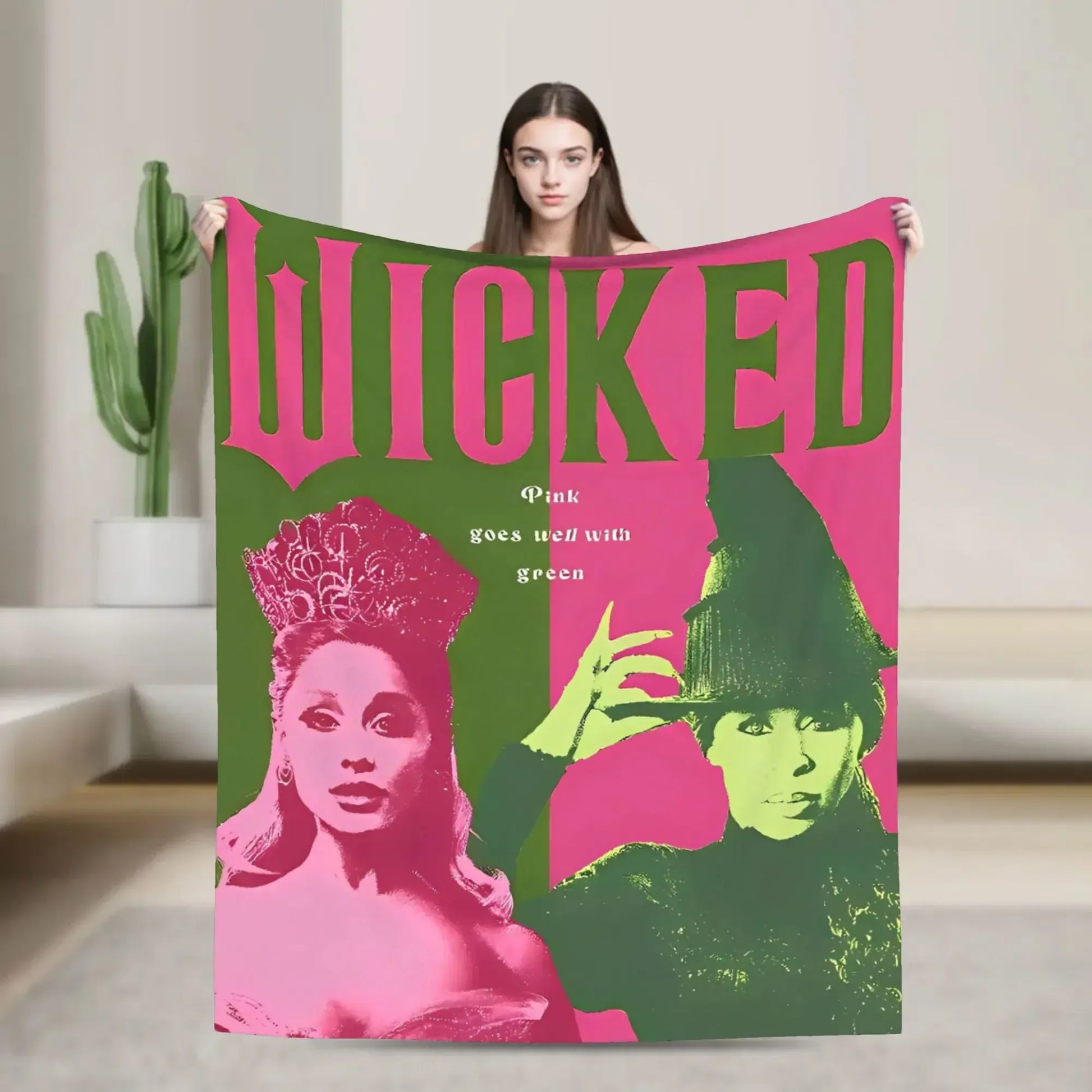 Wicked  Musical Movie Glinda Poster Warm Plush Throw Blanket Graphic Bedspread for Living Room Sofa Bed Cover Wicked  Musical Movie Glinda Poster Warm Plush Throw Blanket Graphic Bedspread for Living Room Sofa Bed Cover
