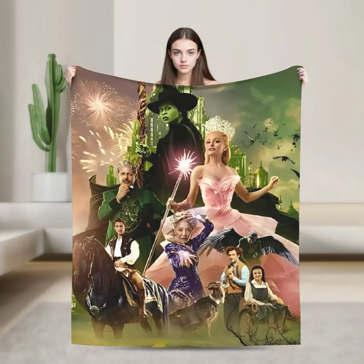 Wicked  Musical Movie Glinda Poster Warm Plush Throw Blanket Graphic Bedspread for Living Room Sofa Bed Cover Wicked  Musical Movie Glinda Poster Warm Plush Throw Blanket Graphic Bedspread for Living Room Sofa Bed Cover
