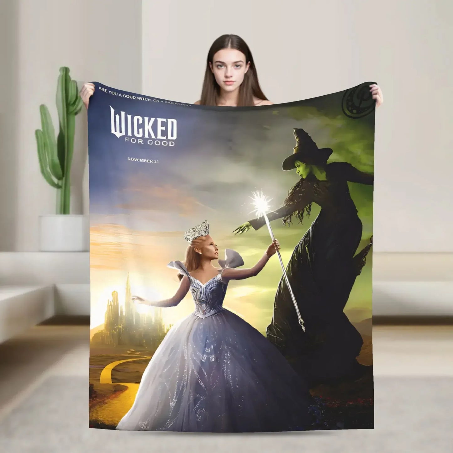Wicked  Musical Movie Glinda Poster Warm Plush Throw Blanket Graphic Bedspread for Living Room Sofa Bed Cover Wicked  Musical Movie Glinda Poster Warm Plush Throw Blanket Graphic Bedspread for Living Room Sofa Bed Cover