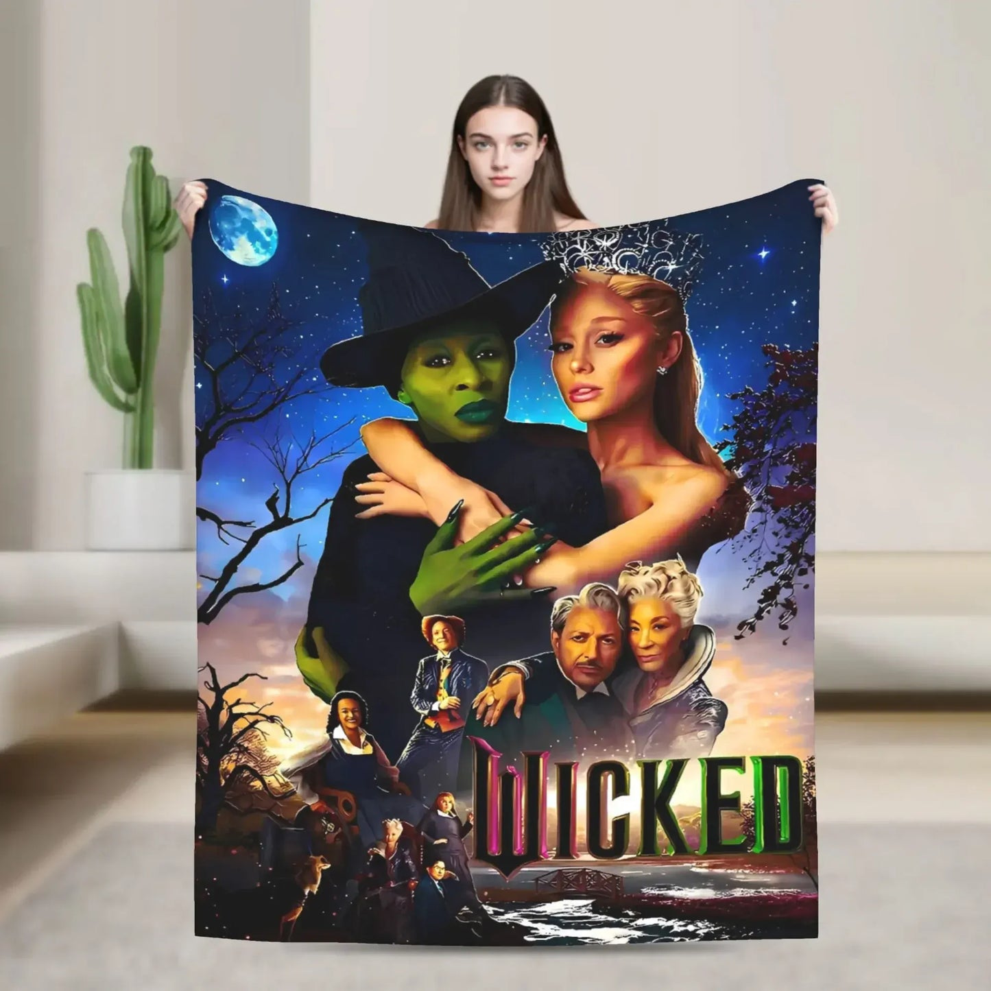 Wicked  Musical Movie Glinda Poster Warm Plush Throw Blanket Graphic Bedspread for Living Room Sofa Bed Cover Wicked  Musical Movie Glinda Poster Warm Plush Throw Blanket Graphic Bedspread for Living Room Sofa Bed Cover