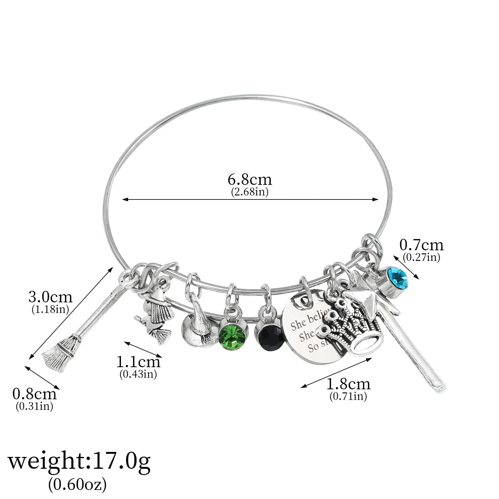 Wicked The Musical Charms Bracelets Magic Bad Witch Adjustable Metal Bracelet Hat Broom Combo Bracelet Unisex Jewelry Gift Wicked The Musical Charms Bracelets Magic Bad Witch Adjustable Metal Bracelet Hat Broom Combo Bracelet Unisex Jewelry Gift