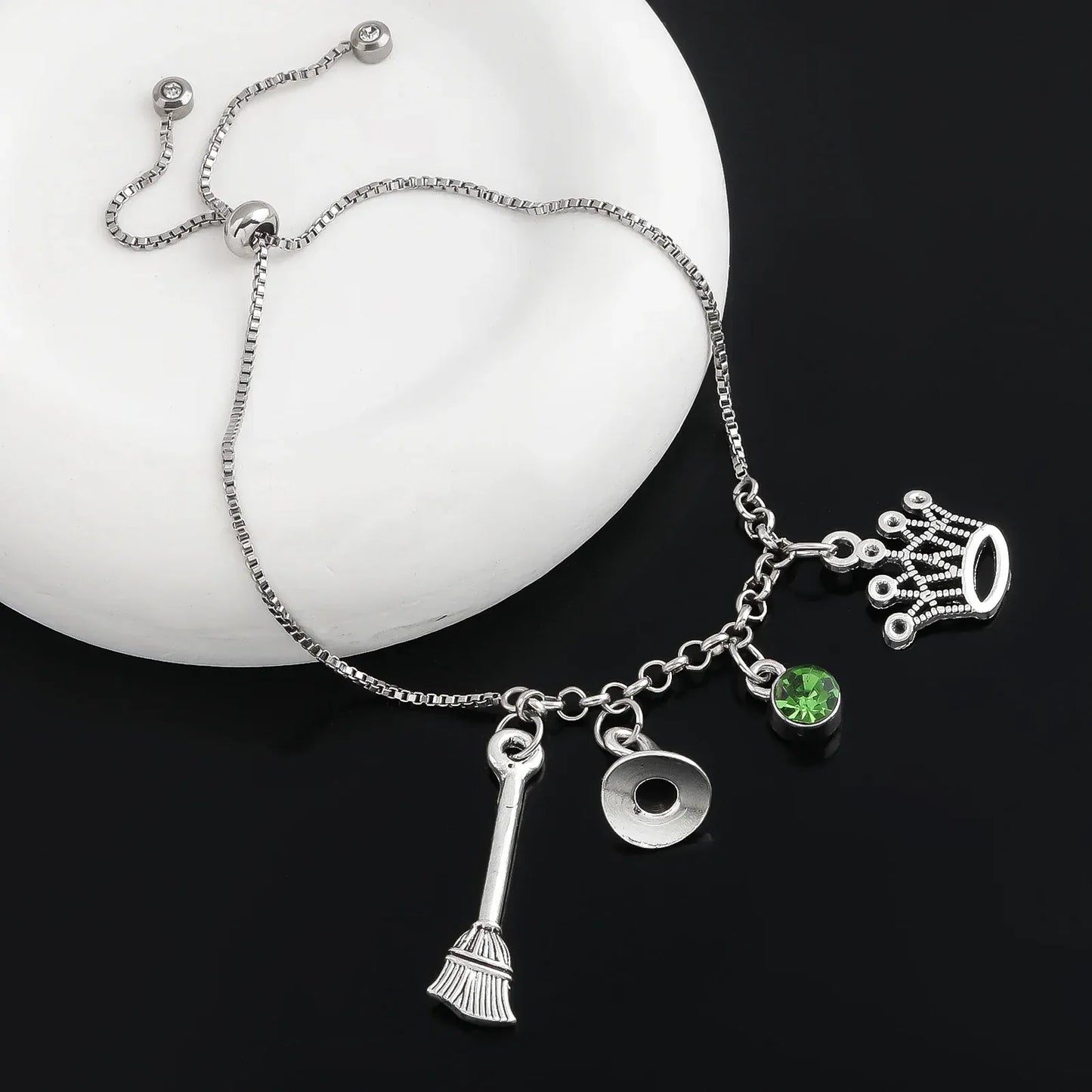Wicked The Musical Charms Bracelets Magic Bad Witch Adjustable Metal Bracelet Hat Broom Combo Bracelet Unisex Jewelry Gift Wicked The Musical Charms Bracelets Magic Bad Witch Adjustable Metal Bracelet Hat Broom Combo Bracelet Unisex Jewelry Gift