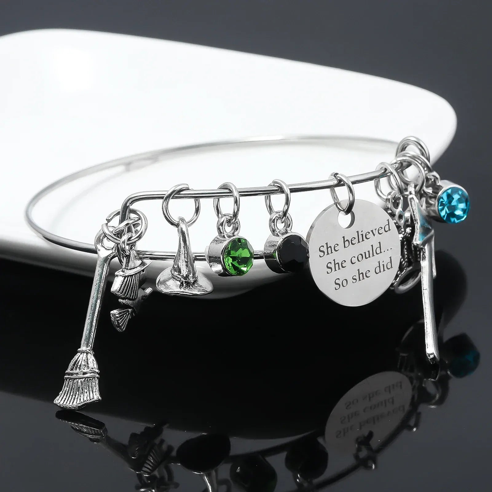 Wicked The Musical Charms Bracelets Magic Bad Witch Adjustable Metal Bracelet Hat Broom Combo Bracelet Unisex Jewelry Gift Wicked The Musical Charms Bracelets Magic Bad Witch Adjustable Metal Bracelet Hat Broom Combo Bracelet Unisex Jewelry Gift