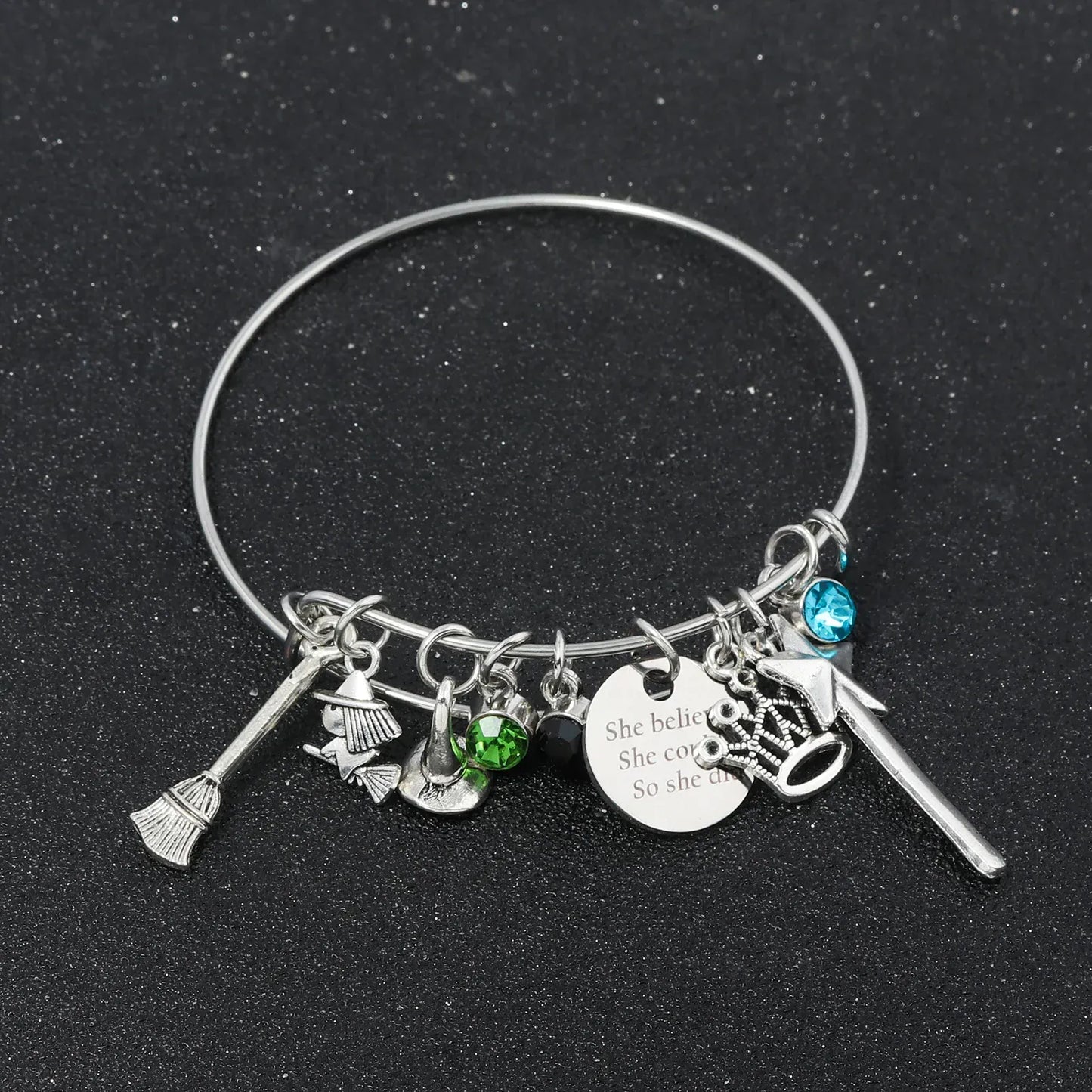 Wicked The Musical Charms Bracelets Magic Bad Witch Adjustable Metal Bracelet Hat Broom Combo Bracelet Unisex Jewelry Gift Wicked The Musical Charms Bracelets Magic Bad Witch Adjustable Metal Bracelet Hat Broom Combo Bracelet Unisex Jewelry Gift