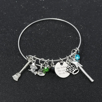 Wicked The Musical Charms Bracelets Magic Bad Witch Adjustable Metal Bracelet Hat Broom Combo Bracelet Unisex Jewelry Gift Wicked The Musical Charms Bracelets Magic Bad Witch Adjustable Metal Bracelet Hat Broom Combo Bracelet Unisex Jewelry Gift