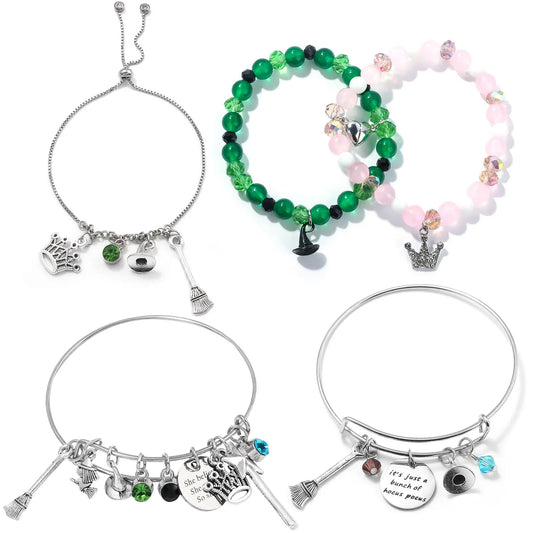 Wicked The Musical Charms Bracelets Magic Bad Witch Adjustable Metal Bracelet Hat Broom Combo Bracelet Unisex Jewelry Gift Wicked The Musical Charms Bracelets Magic Bad Witch Adjustable Metal Bracelet Hat Broom Combo Bracelet Unisex Jewelry Gift