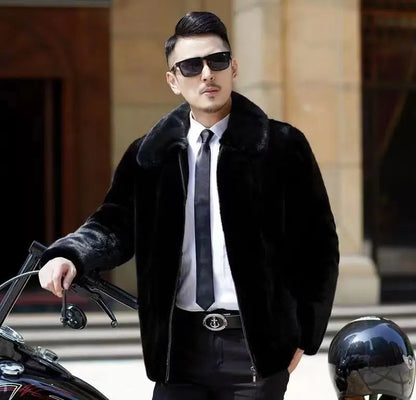 Winter Men's High-end Fur Mink Coat Coat Hooded Imitation Mink Jacket Winter Men's High-end Fur Mink Coat Coat Hooded Imitation Mink Jacket