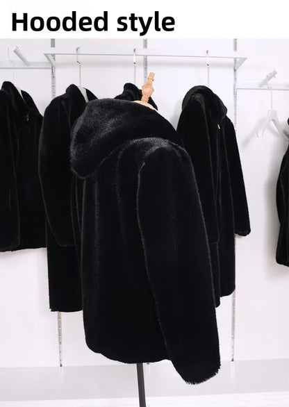 Winter Men's High-end Fur Mink Coat Coat Hooded Imitation Mink Jacket Winter Men's High-end Fur Mink Coat Coat Hooded Imitation Mink Jacket
