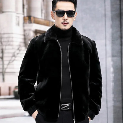 Winter Men's High-end Fur Mink Coat Coat Hooded Imitation Mink Jacket Winter Men's High-end Fur Mink Coat Coat Hooded Imitation Mink Jacket