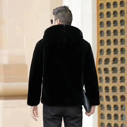 Winter Men's High-end Fur Mink Coat Coat Hooded Imitation Mink Jacket Winter Men's High-end Fur Mink Coat Coat Hooded Imitation Mink Jacket