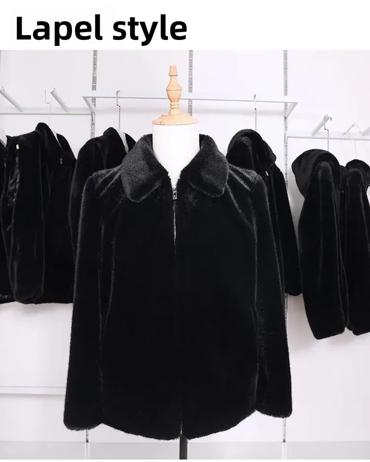 Winter Men's High-end Fur Mink Coat Coat Hooded Imitation Mink Jacket Winter Men's High-end Fur Mink Coat Coat Hooded Imitation Mink Jacket