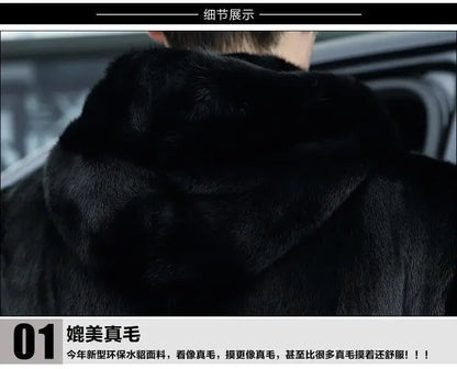 Winter Men's High-end Fur Mink Coat Coat Hooded Imitation Mink Jacket Winter Men's High-end Fur Mink Coat Coat Hooded Imitation Mink Jacket