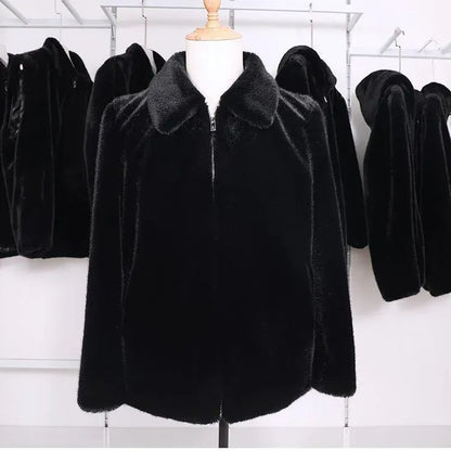 Winter Men's High-end Fur Mink Coat Coat Hooded Imitation Mink Jacket Winter Men's High-end Fur Mink Coat Coat Hooded Imitation Mink Jacket