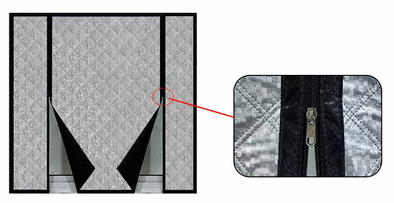 Winter new windproof, warm and cold proof cotton curtains thickened, non perforated, double zipper sealed window waterproof Winter new windproof, warm and cold proof cotton curtains thickened, non perforated, double zipper sealed window waterproof