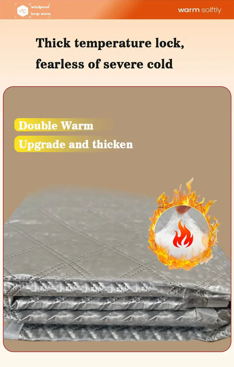 Winter new windproof, warm and cold proof cotton curtains thickened, non perforated, double zipper sealed window waterproof Winter new windproof, warm and cold proof cotton curtains thickened, non perforated, double zipper sealed window waterproof