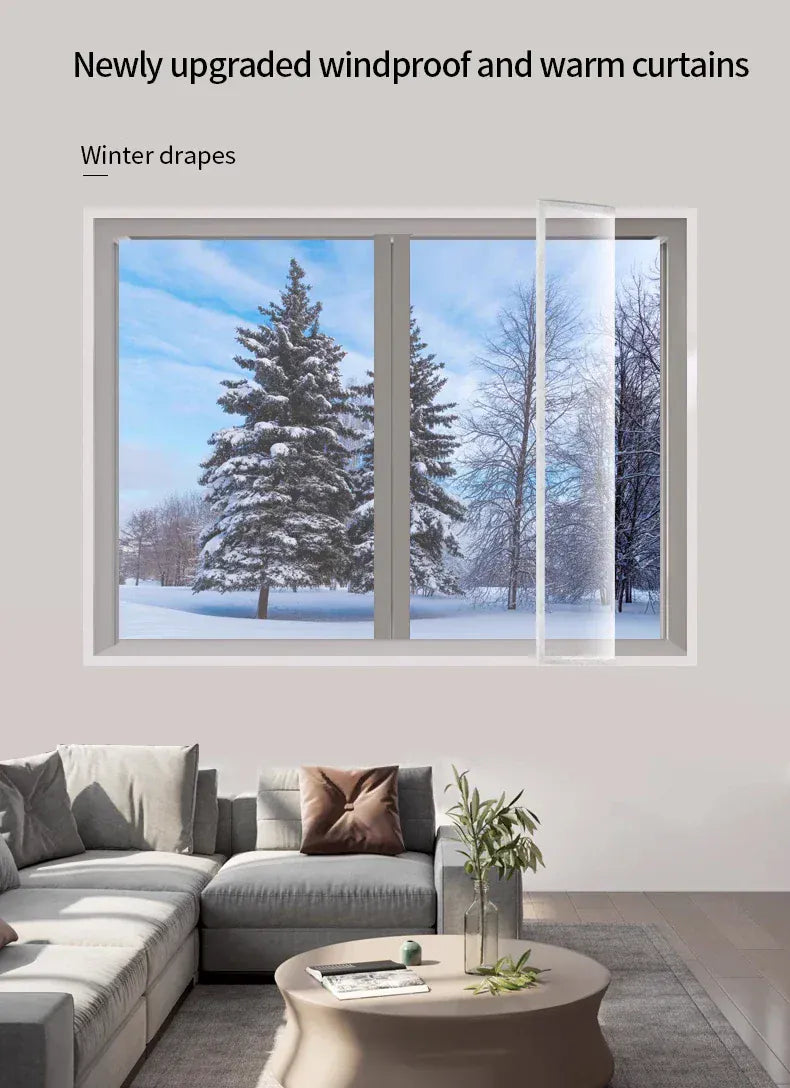 Winter warm curtains, insulated windproof sealed windows, transparent thick plastic, cold proof and insulated, screen windows Winter warm curtains, insulated windproof sealed windows, transparent thick plastic, cold proof and insulated, screen windows