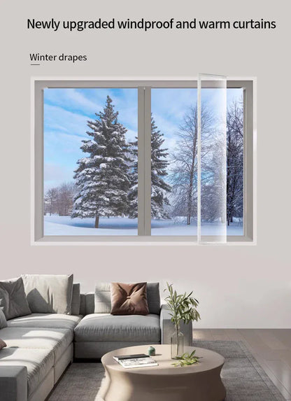Winter warm curtains, insulated windproof sealed windows, transparent thick plastic, cold proof and insulated, screen windows Winter warm curtains, insulated windproof sealed windows, transparent thick plastic, cold proof and insulated, screen windows