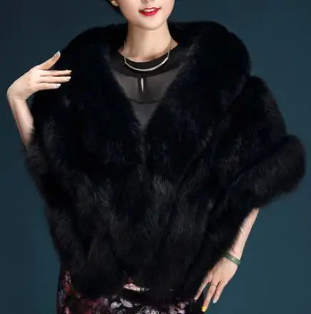 Winter Warm imitation mink women's fox fur collar shawl scarf cloak mink fur coat Bridal dress hairy large shawl cape short coat Winter Warm imitation mink women's fox fur collar shawl scarf cloak mink fur coat Bridal dress hairy large shawl cape short coat