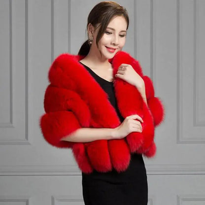 Winter Warm imitation mink women's fox fur collar shawl scarf cloak mink fur coat Bridal dress hairy large shawl cape short coat Winter Warm imitation mink women's fox fur collar shawl scarf cloak mink fur coat Bridal dress hairy large shawl cape short coat