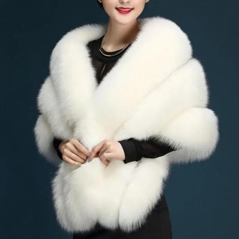 Winter Warm imitation mink women's fox fur collar shawl scarf cloak mink fur coat Bridal dress hairy large shawl cape short coat Winter Warm imitation mink women's fox fur collar shawl scarf cloak mink fur coat Bridal dress hairy large shawl cape short coat