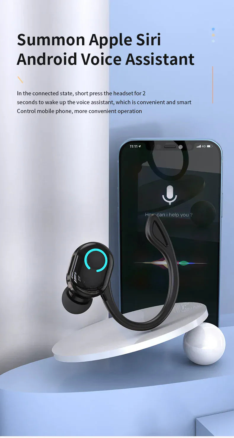 Wireless Bluetooth Earphones HIFI Bass With HD MIC Ear-Hook Earbuds Noise Cancelling Life Waterproof Game Sports Music Headsets Wireless Bluetooth Earphones HIFI Bass With HD MIC Ear-Hook Earbuds Noise Cancelling Life Waterproof Game Sports Music Headsets
