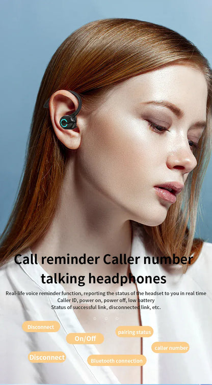 Wireless Bluetooth Earphones HIFI Bass With HD MIC Ear-Hook Earbuds Noise Cancelling Life Waterproof Game Sports Music Headsets Wireless Bluetooth Earphones HIFI Bass With HD MIC Ear-Hook Earbuds Noise Cancelling Life Waterproof Game Sports Music Headsets
