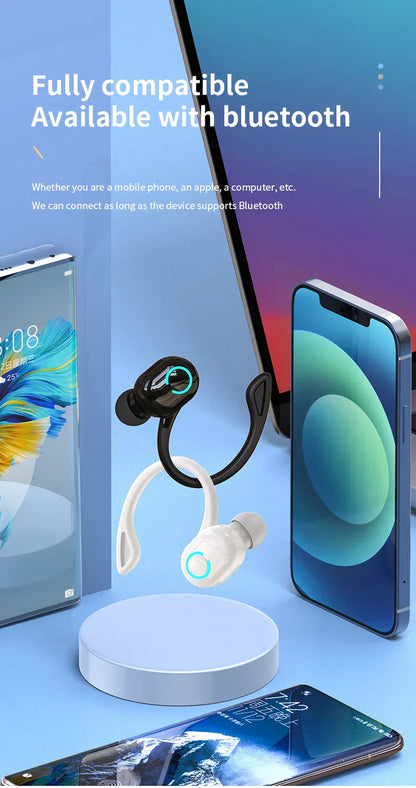 Wireless Bluetooth Earphones HIFI Bass With HD MIC Ear-Hook Earbuds Noise Cancelling Life Waterproof Game Sports Music Headsets Wireless Bluetooth Earphones HIFI Bass With HD MIC Ear-Hook Earbuds Noise Cancelling Life Waterproof Game Sports Music Headsets