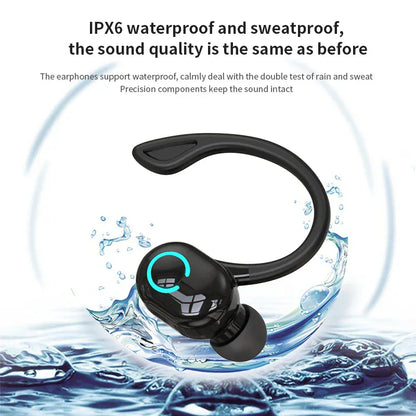 Wireless Bluetooth Earphones HIFI Bass With HD MIC Ear-Hook Earbuds Noise Cancelling Life Waterproof Game Sports Music Headsets Wireless Bluetooth Earphones HIFI Bass With HD MIC Ear-Hook Earbuds Noise Cancelling Life Waterproof Game Sports Music Headsets