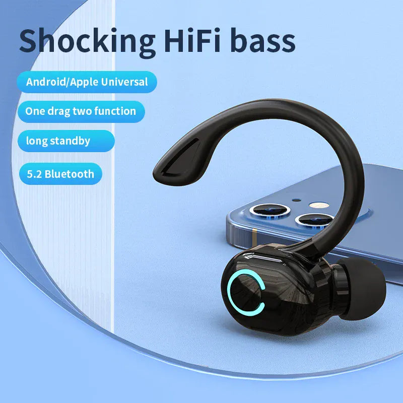 Wireless Bluetooth Earphones HIFI Bass With HD MIC Ear-Hook Earbuds Noise Cancelling Life Waterproof Game Sports Music Headsets Wireless Bluetooth Earphones HIFI Bass With HD MIC Ear-Hook Earbuds Noise Cancelling Life Waterproof Game Sports Music Headsets