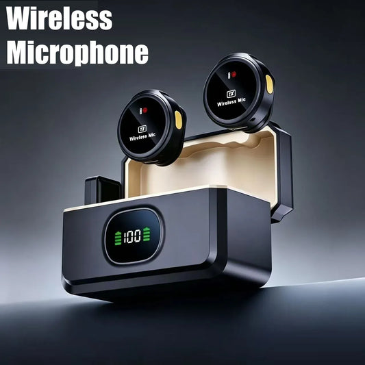 Wireless Lavalier Lapel Microphone iPhone iOS/Android Type-C Phone Live Game Recording Interview with Magnetic Clip For Xiaomi Wireless Lavalier Lapel Microphone iPhone iOS/Android Type-C Phone Live Game Recording Interview with Magnetic Clip For Xiaomi