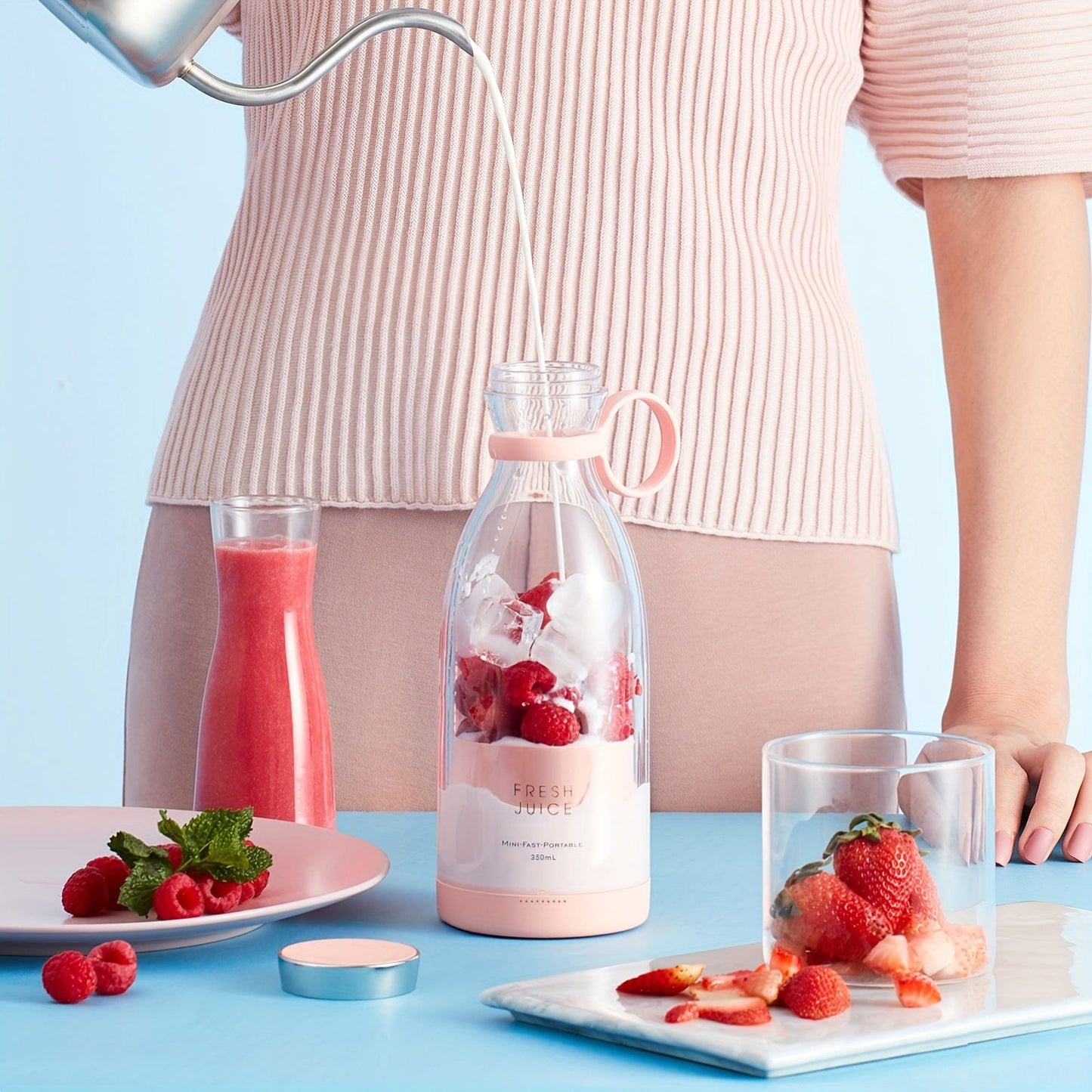 Wireless Mini Fruit Blender Juicer - 350ML Portable Electric, Perfect for On-the-Go! Wireless Mini Fruit Blender Juicer - 350ML Portable Electric, Perfect for On-the-Go!