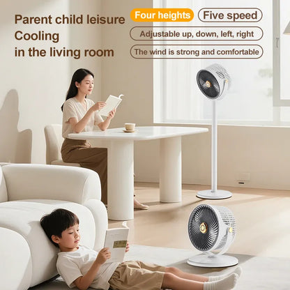 Wireless Height-Adjustable Fan USB Rechargeable Camping Travel | Wahooly Wireless Portable Fan – Height Adjustable, USB Rechargeable, High Power for Camping & Travel