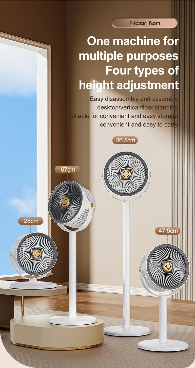 Wireless Height-Adjustable Fan USB Rechargeable Camping Travel | Wahooly Wireless Portable Fan – Height Adjustable, USB Rechargeable, High Power for Camping & Travel