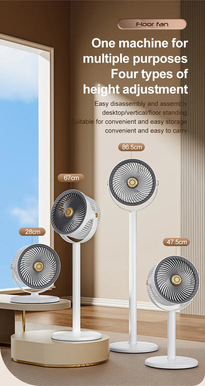 Wireless Height-Adjustable Fan USB Rechargeable Camping Travel | Wahooly Wireless Portable Fan – Height Adjustable, USB Rechargeable, High Power for Camping & Travel