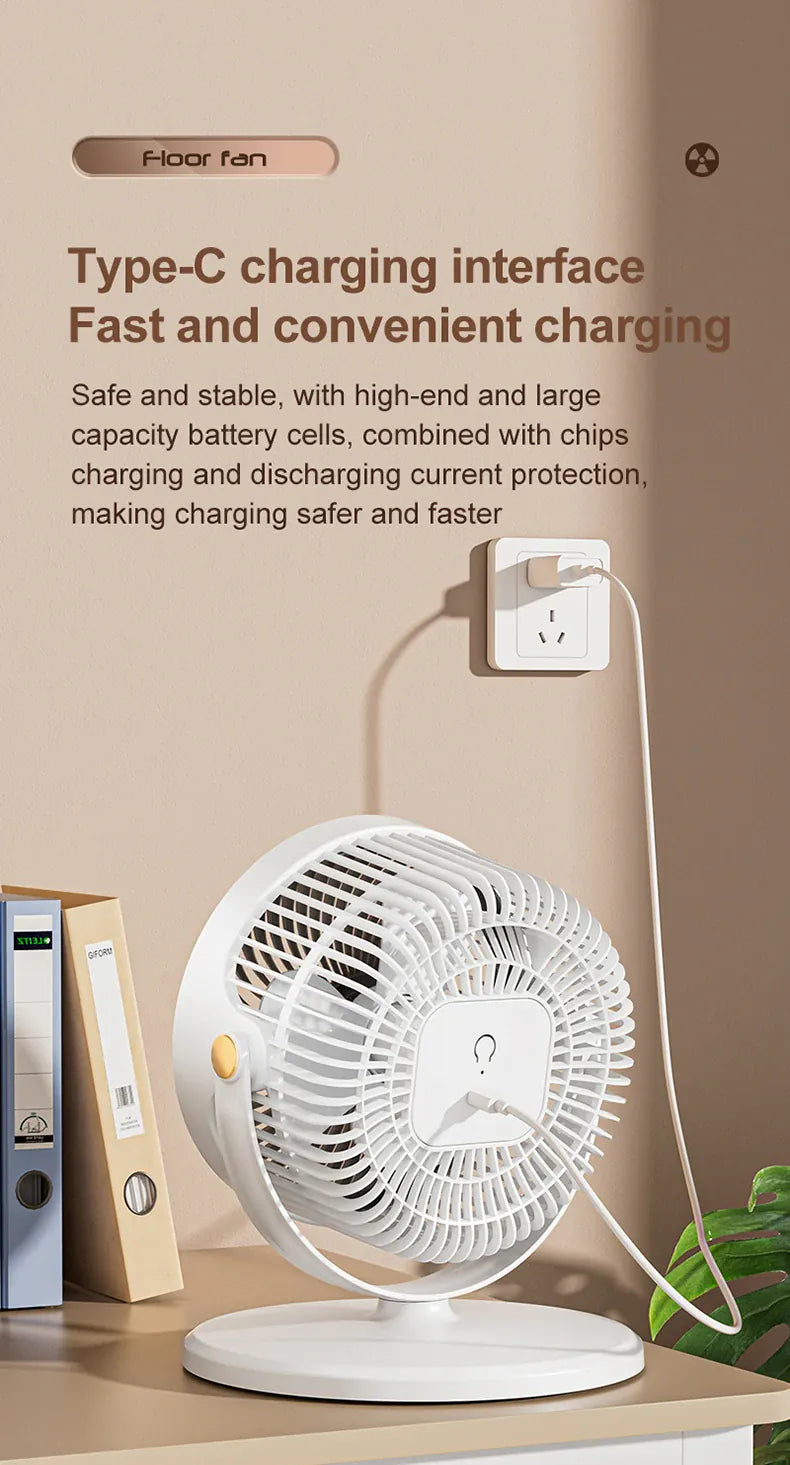 Wireless Height-Adjustable Fan USB Rechargeable Camping Travel | Wahooly Wireless Portable Fan – Height Adjustable, USB Rechargeable, High Power for Camping & Travel