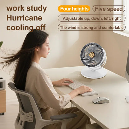 Wireless Height-Adjustable Fan USB Rechargeable Camping Travel | Wahooly Wireless Portable Fan – Height Adjustable, USB Rechargeable, High Power for Camping & Travel