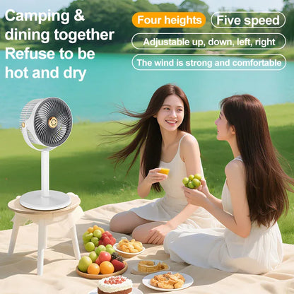 Wireless Height-Adjustable Fan USB Rechargeable Camping Travel | Wahooly Wireless Portable Fan – Height Adjustable, USB Rechargeable, High Power for Camping & Travel