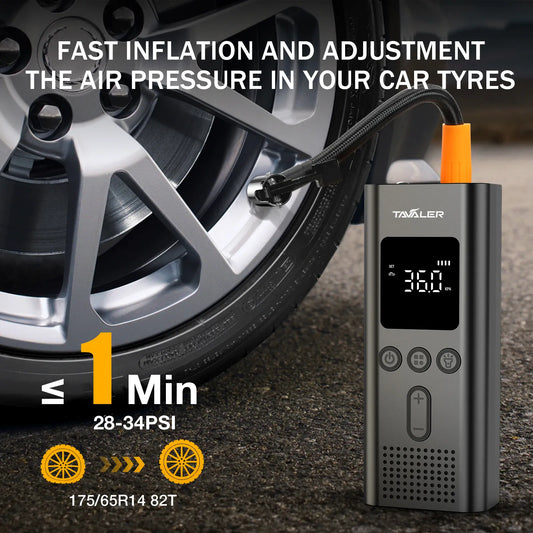 Wireless Portable Tire Inflator 150PSI – Cordless Air Compressor with LCD | Wahooly Wireless Portable Tire Inflator – 150PSI Cordless Air Compressor with LCD & LED Light