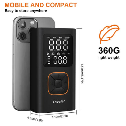 Wireless Portable Tire Inflator 150PSI – Cordless Air Compressor with LCD | Wahooly Wireless Portable Tire Inflator – 150PSI Cordless Air Compressor with LCD & LED Light