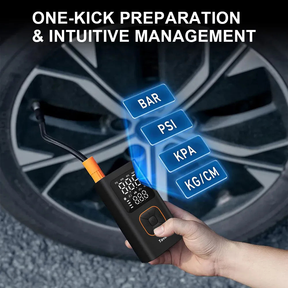 Wireless Portable Tire Inflator 150PSI – Cordless Air Compressor with LCD | Wahooly Wireless Portable Tire Inflator – 150PSI Cordless Air Compressor with LCD & LED Light