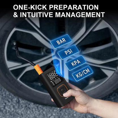 Wireless Portable Tire Inflator 150PSI – Cordless Air Compressor with LCD | Wahooly Wireless Portable Tire Inflator – 150PSI Cordless Air Compressor with LCD & LED Light