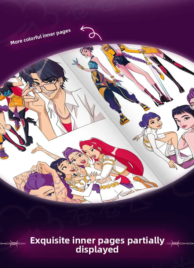 Witch hunting group kpop animation peripheral picture book peripheral coloring line draft children's album coloring painting Witch hunting group kpop animation peripheral picture book peripheral coloring line draft children's album coloring painting