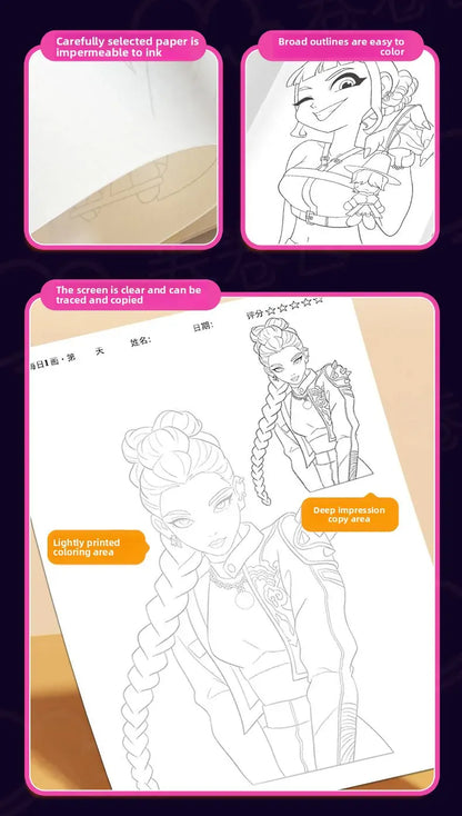 Witch hunting group kpop animation peripheral picture book peripheral coloring line draft children's album coloring painting Witch hunting group kpop animation peripheral picture book peripheral coloring line draft children's album coloring painting