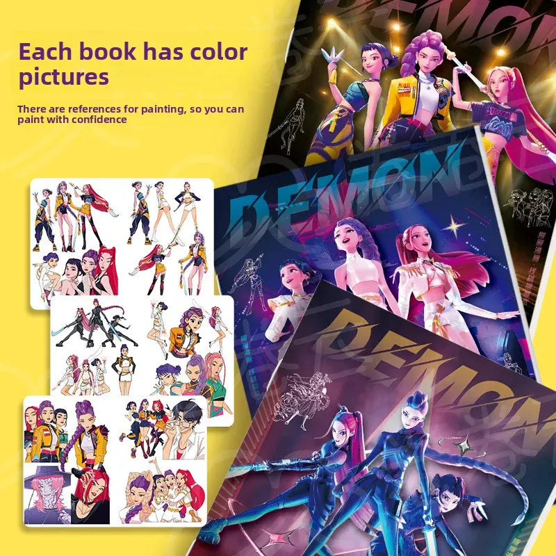 Witch hunting group kpop animation peripheral picture book peripheral coloring line draft children's album coloring painting Witch hunting group kpop animation peripheral picture book peripheral coloring line draft children's album coloring painting