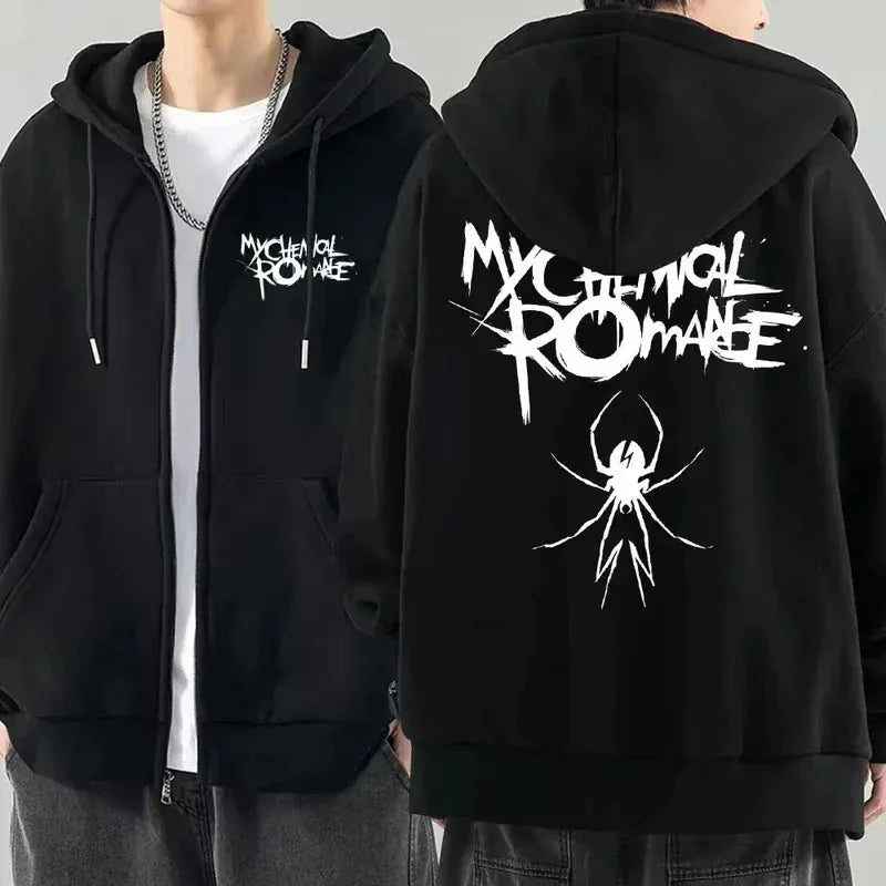 Women's Gothic Zip-Up Hoodie | Shop Wahooly Women Fashion Hoodie Jacket Coat My Chemical Romance Band (MCR) Dead Zip Hoodie Top Loose Black Parade Punk Gothic Rock Zip