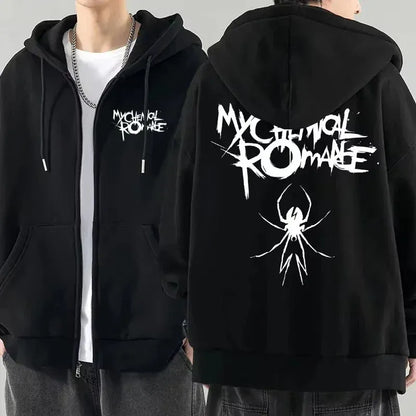 Women's Gothic Zip-Up Hoodie | Shop Wahooly Women Fashion Hoodie Jacket Coat My Chemical Romance Band (MCR) Dead Zip Hoodie Top Loose Black Parade Punk Gothic Rock Zip