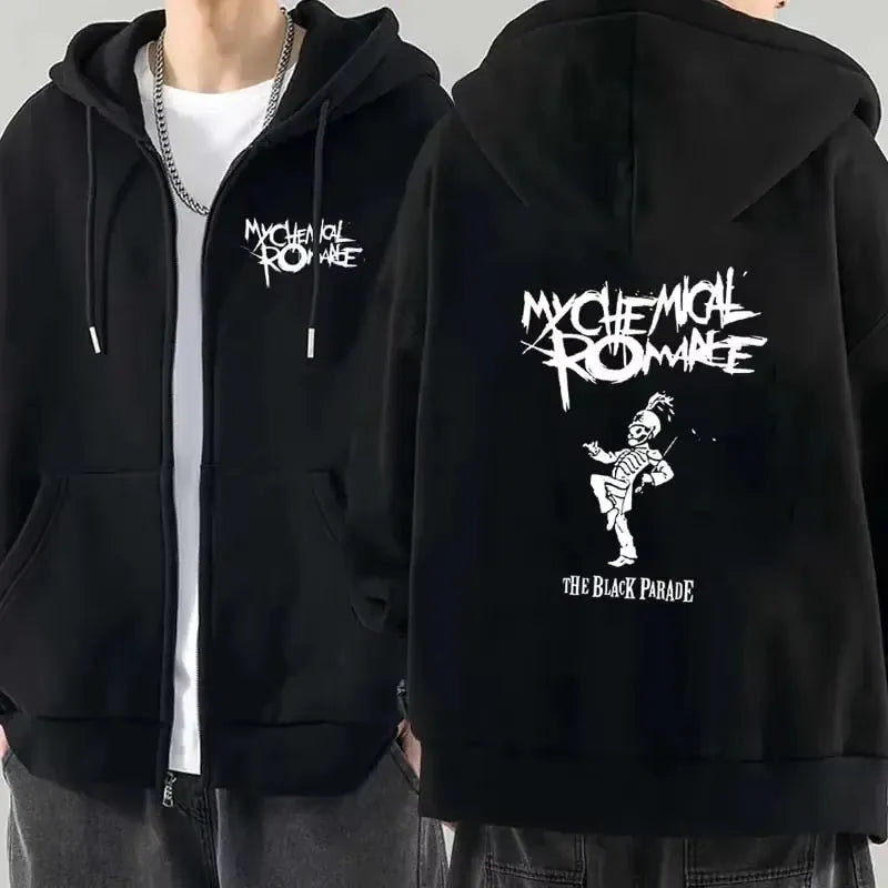 Women's Gothic Zip-Up Hoodie | Shop Wahooly Women Fashion Hoodie Jacket Coat My Chemical Romance Band (MCR) Dead Zip Hoodie Top Loose Black Parade Punk Gothic Rock Zip